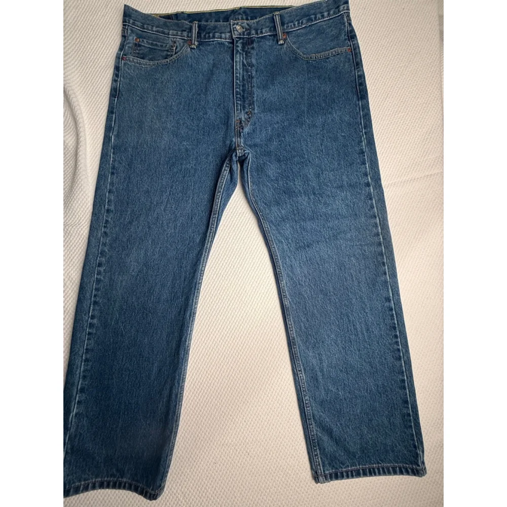 Men's Levi's 505 Straight Leg Jeans W42 L30 Blue